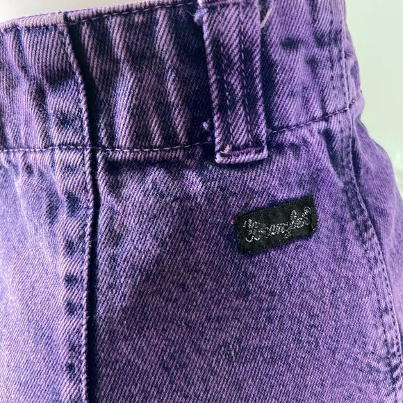 Vintage 80s 90s Wrangler Silver Lake Acid Wash Purple Jeans Western Bareback 26" - Picture 7 of 12